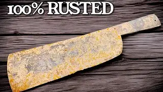 EXTREME Rusty Cleaver Restoration😱Turning a 100% RUSTED Old Knife into a Brand New Razor Sharp Blade