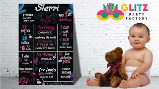 Customized Chalkboard / Milestone board for 1st / First Birthday from Glitz Party Factory