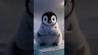 The friendship between a baby penguin and a polar bear.  #aivideos #penguin #polarbear