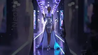 AI Fashion Show 2050 👠  Futuristic Model in Holographic Gown  #Shorts 11.11