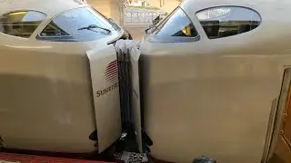 トラブル有り 寝台特急サンライズ瀬戸 出雲号 切り離し 解放 解結作業 乗り遅れのお客様対応有り