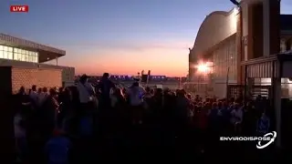 Fans welcome OKC Thunder back home after a grueling game 4 win against the Denver Nuggets.