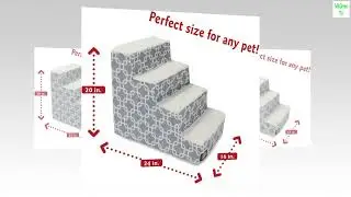 Majestic Pet Portable Pet Stairs | Soft Sherpa Foam Feeling Step