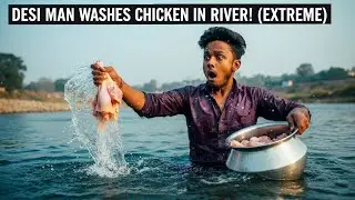 Desi Boy Washes chicken In River | Tabish volgs 