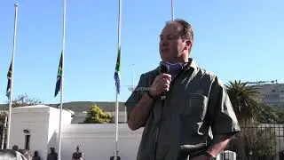 SAGA chairman speaks at gun law protest outside parliament