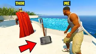 I STOLE THOR'S MJOLNIR HAMMER From THOR in GTA 5 !