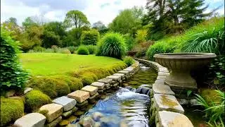 💧 Peaceful Garden Stream 🌿 | Flowing Water & Relaxing Music for Stress Relief
