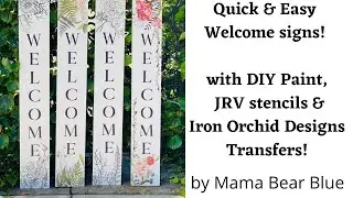 Quick & Easy DIY Wooden Welcome Signs by Aimee Robinson of Mama Bear Blue