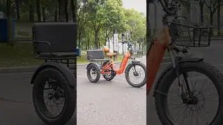 electric power-assisted bicycle Manned electric power-assisted tricycle! #bicycle#cycle#ebike#shorts