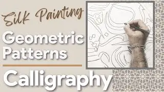 Geometric Patterns & Persian Calligraphy on Silk Scarf |  Drawing & Gutta Application part 1