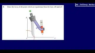 8. Locus of equidistant points between 2 lines (GCSE Maths - Edexcel Practice Tests Set 3 - 2H)