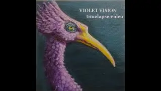 Violet Vision ~ Purple Fantasy Bird Acrylic Painting Time Lapse ~ Golden Acrylics