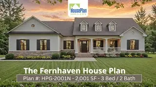 HPG-2001N - 3 Bed / 2 Bath Country Plan by House Plan Gallery