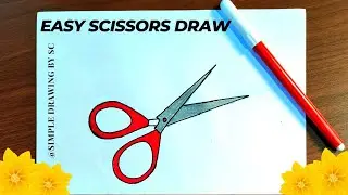 Easy Scissors Drawing For Beginners I Easy Scissors Drawing Step by Step✂️