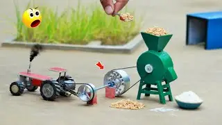diy tractor mini flour mill machine science project @creativetractor