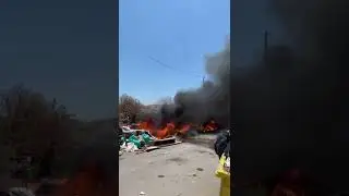 sicily / Italy locals burn their garbage