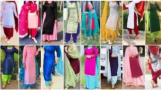 Plain Suit Colour Combination Designs || Plain Punjabi Suit For Girls