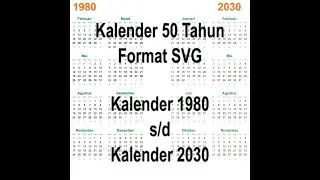 50 Tahun Kalender SVG (1980-2030) - Desain Kalender Lengkap untuk Desainer & Kreator