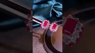 2.39CT RUBY & DIAMOND EARRINGS. No treatment. Mozambique.