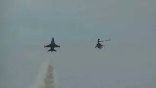 F-16 C Falcon Combination with Longbow Apache (RSAF) at LIMA 09
