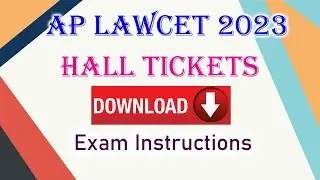 Download Hall tickets//Ap lawcet 2023