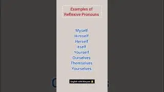 Reflexive Pronouns Examples #Types of Pronouns#List of Reflexive Pronouns #English with Maryam