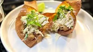Chicken wonton tacos #affordable #food #budgetfriendly #wonton #asianinspired #applebees #tacos 