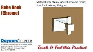 Stainless Steel Chrome Finish Robe Hook / Cloth-Towel Hanger / Door Hanger Hook, DY1791