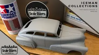 Primer Stages on the 1947 Buick Scale Model Car Body