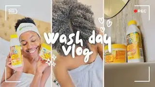 #washdayvlog: Wash my natural hair with me🧖🏽&zwj;♀️| behind the scene shooting garnier content 🎥🎞️