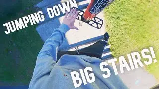 Jumping HUGE STAIRS and doing BIG TRICKS on a Pogo Stick
