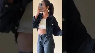 Black denim jacket 😍 #denimjacket #outfit today#jeans #clothing