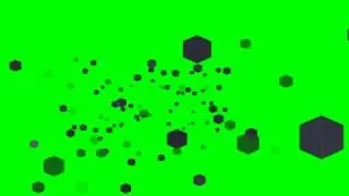 Hexagon Particles Falling (green screen)