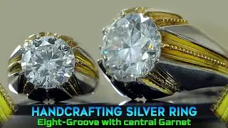 Handcrafting Persian 'Hasht-Par' Silver Ring with Central Garnet | Traditional Metalworking