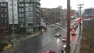 Seattle: Bad Driver Attempts Left Turn From Center Lane & Gets Hit