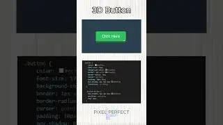 3D Button using HTML and CSS #css #coding #html #3d