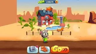 Talking Tom Gold Run Wild West Update - Tom Raccoon Fight - Full Screen - Android Game