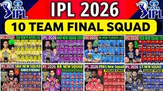 IPL Auction 2026 - All Teams Squad | 2026 IPL All Team Players List | TATA IPL 2026 All Team Squad 