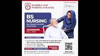 Rashid Latif Nursing College, Lahore BS Nursing Admissions Fall 2025 Sector: Private.#bsnursing #bsn