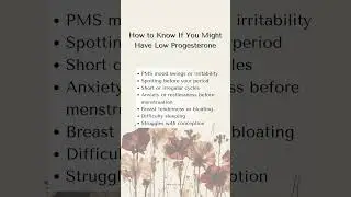 SIGNS OF LOW PROGESTERONE