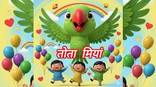 🦜 तोता मियां मस्ती साँग | Parrot Song for Kids in Hindi | Fun Kids Rhyme| 3 D Cartoon kid's rhyme