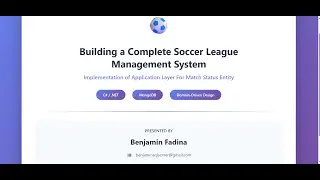 Soccer LeagueManagement System - Implementation of Application Layer For Match Status Entity