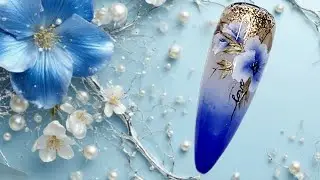 Холодные оттенки. Красивый весенний дизайн ногтей. МК. /Blue shades. Beautiful spring nail design.