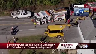 School bus crashes into building in Forward Township, Allegheny County