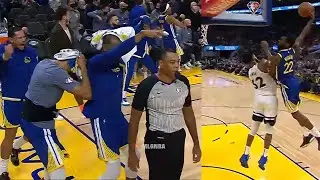 Andrew Wiggins shocks entire Warriors bench after destroys KAT with dynamite dunk 💥