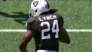 99 Marshawn Lynch! BEAST MODE HAIL MARY TOUCHDOWN RUN BEFORE HALF! Madden 17 Online Gameplay