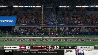 ARKANSAS KICKER HITS THE TOP OF THE UPRIGHT VS TEXAS A&M