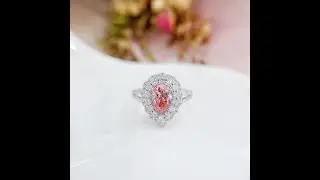 Exquisite Pink Pear Diamond Ring with Halo Ideal Jewelry for Valentine's Day and Romantic Proposals