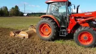 Kubota M9960 Rototilling with 8 ft Northwest Tiller - 1st pass