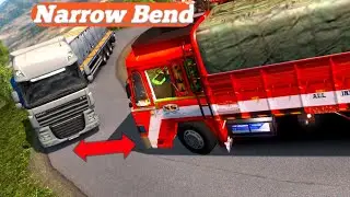 ETS 2 - MADNESS on a dangerous curve narrow road